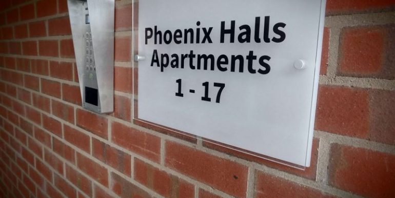 Phoenix Halls Sign